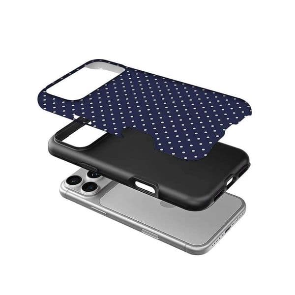 Polka Dot Navy Phone Case For Magnetic Phone Case for IPhone 17 16 15 14 13 Pro Max Plus Single Double-layer tough Case Z260601