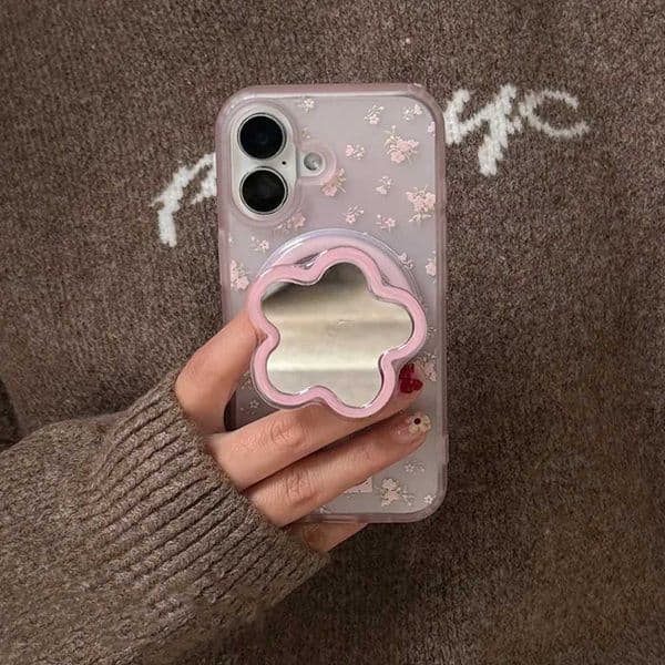 Mirror Korean Cute For Magnetic Phone Griptok Grip Tok Stand For iPhone 16 Foldable Wireless Charging Case Holder RingJ260601