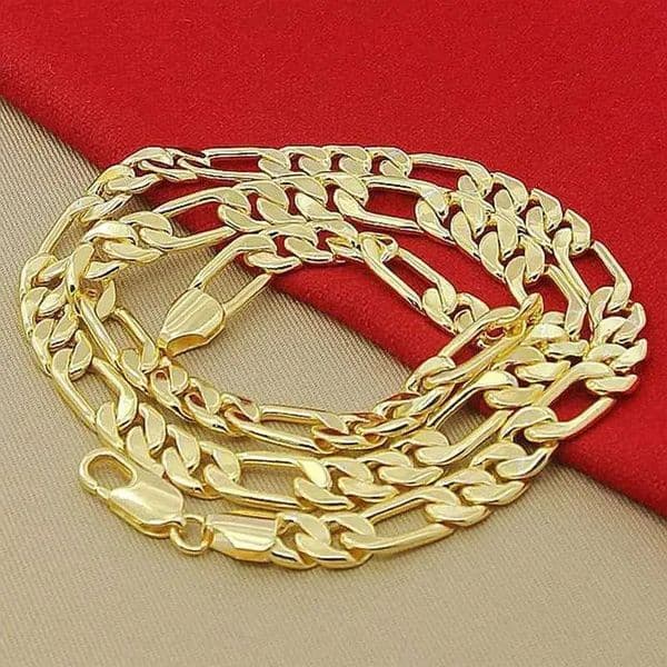 Chain For Man High woman necklace Quality 8Mm 24 Inch 60Cm 24K Yellow Gold Figaro Necklace Mens Luxury Jewelry Crystal