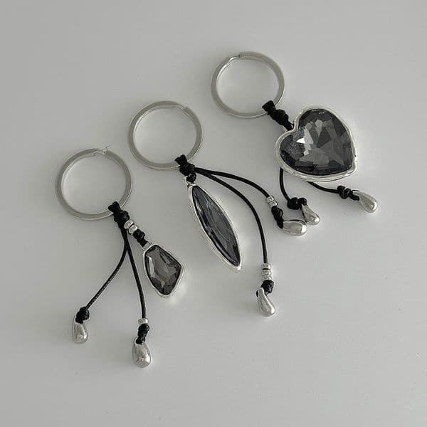 Comfortable Accessories Irregular Design Acrylic Rhinestone Pendant Bag Fashion Heart Pants Chain Keychain