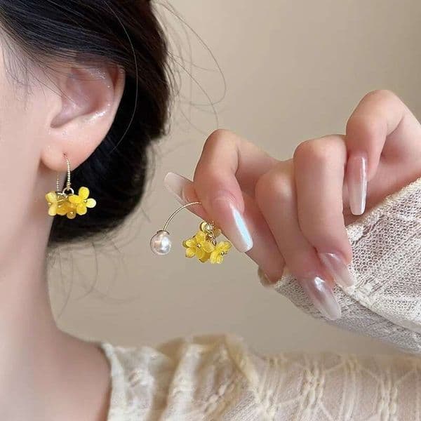 Designer Jewelry Luxury Jewelry Popular Osmanthus Pearl Earrings For Women, New Spring/Summer Style, Sweet Super Fairy-Like, High-End Earrings, Versatile And Elega
