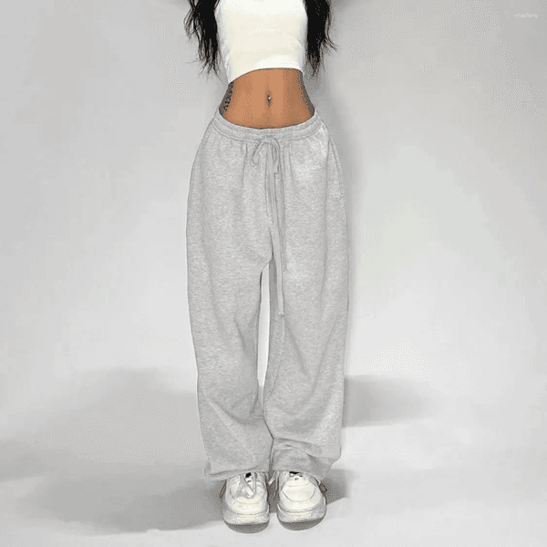 Women's Pants 2026 Spring Fall Men Women Harajuku Wide Leg Sweatpants Solid Oversized Baggy Trousers Casual Streetwear Loose Female Sports
