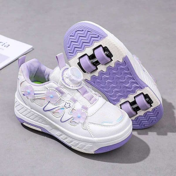 HeelysChildren's small flower decorated four-wheel sports shoe breathable roller skating girls shoes holidaygifts W260601