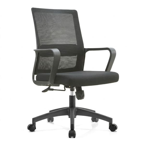 Premium Staff Mesh Office Chair, Integrated Fixed Armrest Breathable Mesh Height Adjustable Swivel Desk Chair
