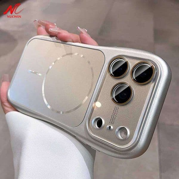 Luxury AG Nano Back Curved Bumper Magsafe Case for iPhone 13 14 15 16 17 Pro Max 17Pro Frosted Hard Magnet Shockproof Cover