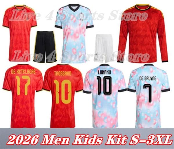 Belgium World Cup 2026 Soccer Jerseys DE BRUYNE LUKAKU DOKU ONANA OPENDA TIELEMANS VERTONGHEN TROSSARD Moreira 26 national football Shirt men kids kits Uniform