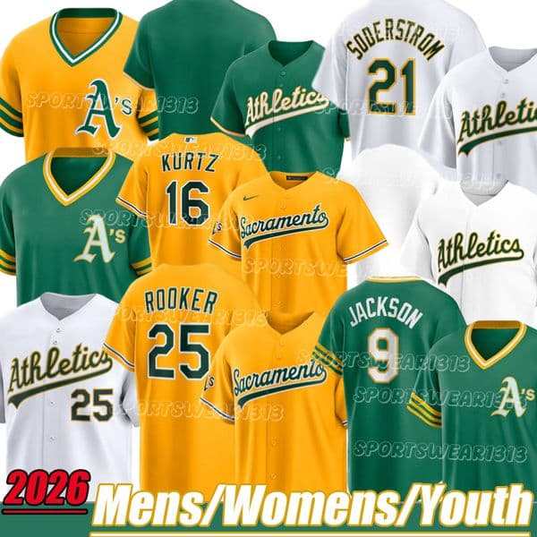 25 Brent Rooker Oaklandcity Athletics jersey Zack Gelof Mason Miller JJ Bleday Tyler Soderstrom Lawrence Butler Shea Langeliers Darell Hernaiz Baseball Jerseys