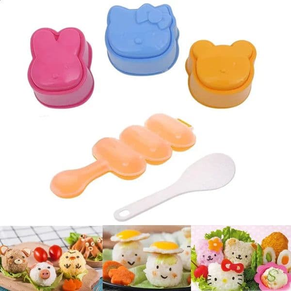 Rice Ball Molds DIY Rice Baller Shakers with Rice Paddle Sushi Roll Maker Lunch Maker Mould Onigiri Mold Food Decor for Kids 260529