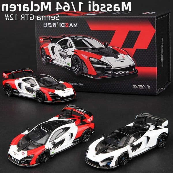 Massdi 164 McLaren Senna GTR Car Model White Version Alloy Miniature Supercar Vehicle Diecast Toy L260601
