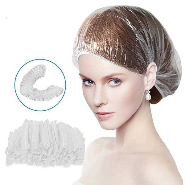 Bulk HDPE Caps 100 Elastic Waterproof Clear Count Caps Shower for Spa Hotel Home Use Also as Dust Covers C260601