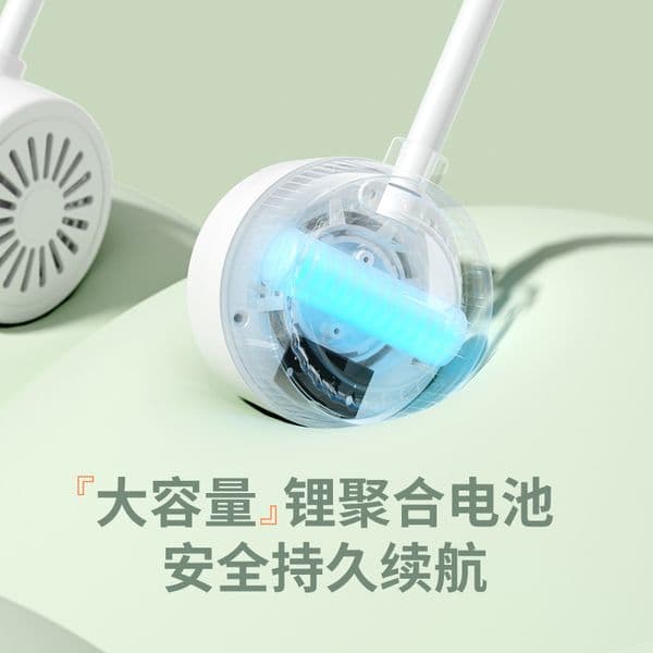Foldable Turbine Leafless Neck Fan LCD Display USB Recharge Portable Outdoor Cooler