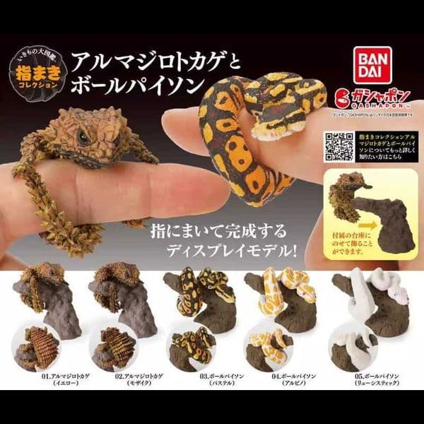 Bandai Gashapon Creature Series Armadillo Lizard Ball Python Realistic Animal ModelCute Desk Decor Simulation Reptile Gift L2606014PYE
