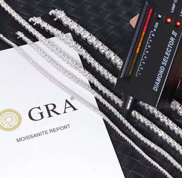 Wholesale Jewelry Mossanite Tennis Chain 4mm Wide 925 Sterling Silver Mens Women Hip Hop Chain VVS Moissanite Tennis Chain
