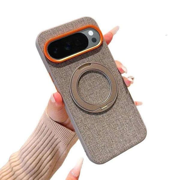 Shockproof Magnetic Case With Adjustable Kickstand For Google Pixel 10 Pro XL 10A Luxury Cloth Metal Lens Protective Back Cover