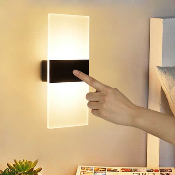 Recharge Wall USB Lamp Touch Motion Sensor Switch Indoor Acrylic Night Lights Bedroom Bedside Wall Sconce Nordic LED Wall Light S260601