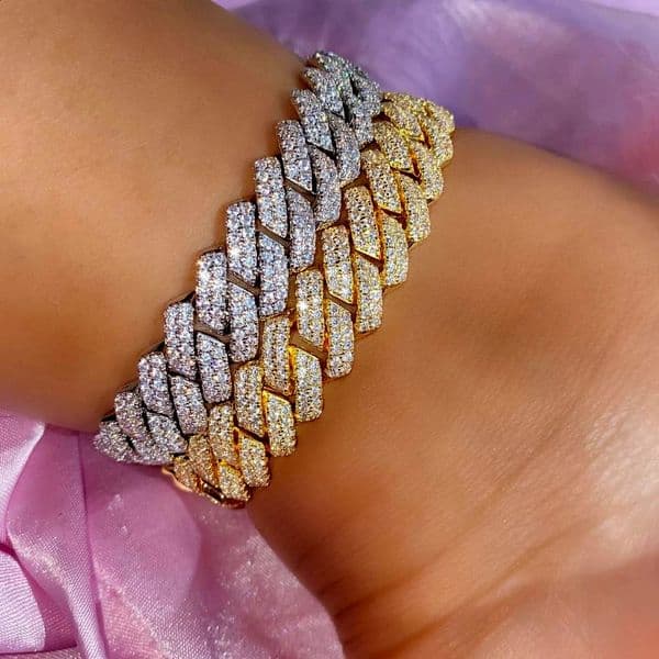 Punk 20MM Prong Heavy Cuban Ankle Chain For Women Iced Out Rhinestones Paved Miami Link Anklet Bracelet Jewelry Gift 260530