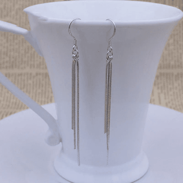 Dangle Earrings Buyee 925 Sterling Silver Long Drop Earring Elegant Ear Wire Chain For Woman Girl Trend Fine Jewelry