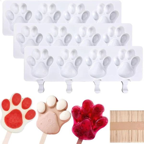 Ice Cream Silicone Mold DIY Dog Paw Shaped Ice Cube Making Mold Non-stick French Mousse Summer Ice Popsicle Mold Kitchen Gadget 260530