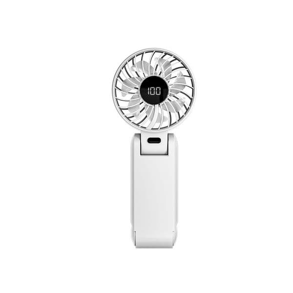 Portable Folding Handheld Fan with Digital Display USB Rechargeable Mini Personal Fan Strong Wind Quiet for Office Home Travel Outdoor