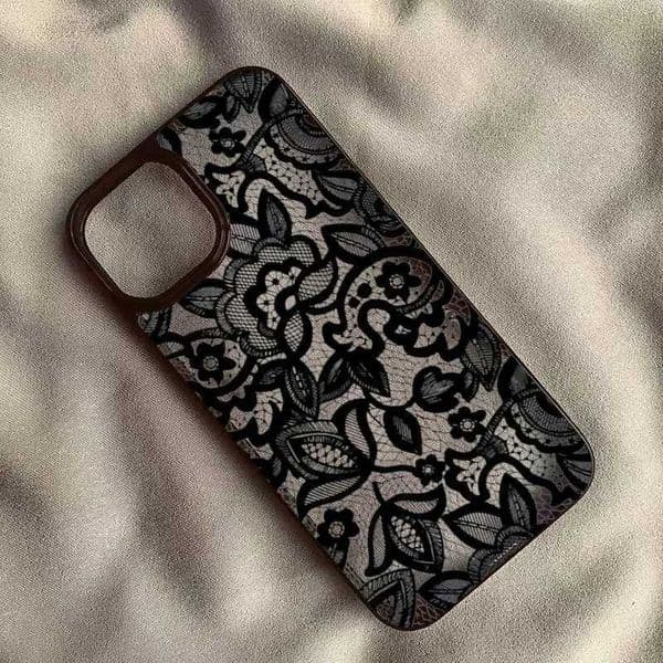 Luxury Black Vintage Lace Phone Case for iPhone 17 16 15 14 13 11 12 Pro Max 16E 17Air X XR XS 7 8 Plus SE 2022 Protective Cover Z260601