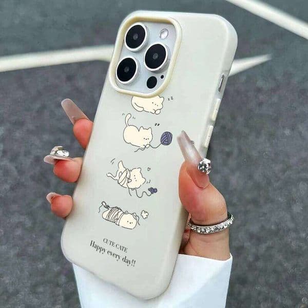 Cat Cute Furball Pattern Jelly Phone Case For Samsung Galaxy S26 Ultra S25 S24 S23 S22 Plus FE A56 A55 A54 A53 A36 A35 A26 Cover