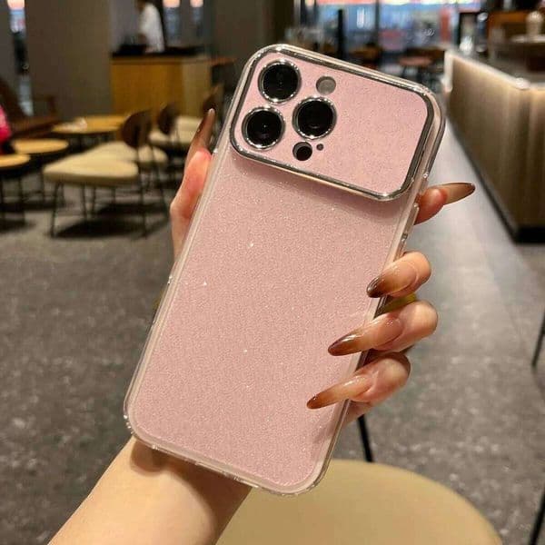 Luxury Large Window Starry Sky Glitter Phone Case For iPhone 17 Air 16 15 14 Plus 13 12 11 Pro Max Solid Color Shockproof Cover W260601