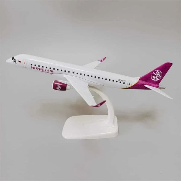 Plane 20Cm Alloy Metal Mongolian Hunnu Embraer E-190 E190 Airlines Airplane Diecast Air Plane Model slot car Aircraft Kids Gifts Car Track 1