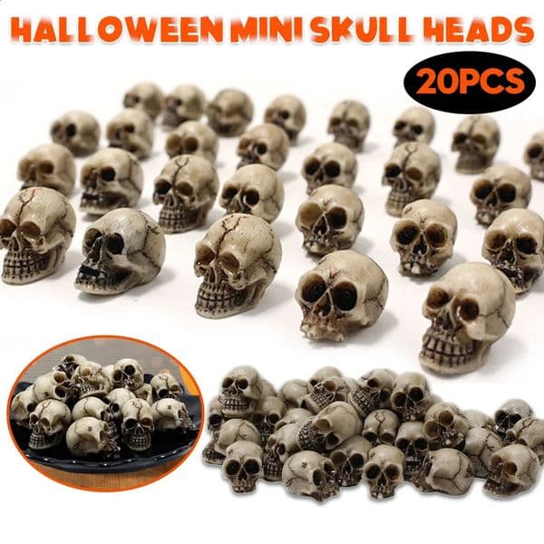10/20Pcs Gothic Skull/ Mushroom Sculptures Collectable Halloween Decoration Skeleton / Mushroom Ornament Landscape Garden Potted 260525