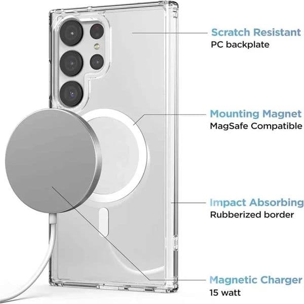 Phone Clear Acrylic Case For Galaxy S26 Ultra S25 S24 S23 S22 Plus FE S25 Edge Magnetic Charge Slim PC Shockproof Cover Z260601