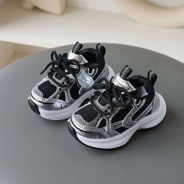 Girls' Sports 2025 New Style Soft Sole Children's Casual Fashionable Breathable Stripe Dad Shoes for Kids Boy W260601