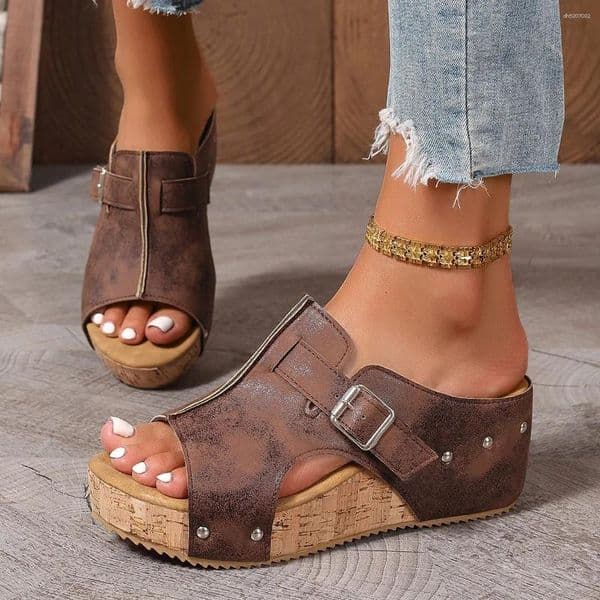 Sandals Women Comfortable Platform Open Toe Wedge Summer Lightweight Slippers Fashion Casual Designer Shoes