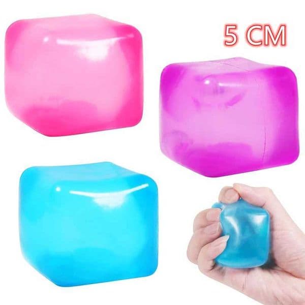 Ice Cube Shaped Fidget Toy Square Stress Relief Ball Squishy Squeeze Toys for Anxiety ADHD Stress Relief Sensory Toys for Adults L260601ZZDH
