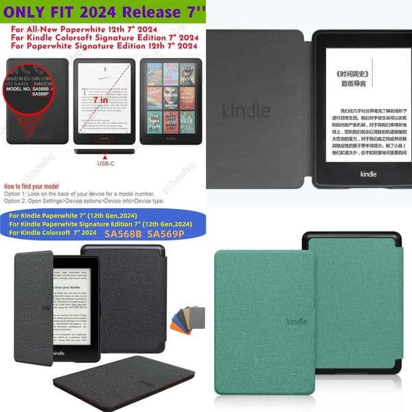 2024 Magnetic Case For Kindle Paperwhite Colorsoft Signature Edition 12th 7 2025 Release SA569P SA58CB Ebook Smart Cover Cases X260529
