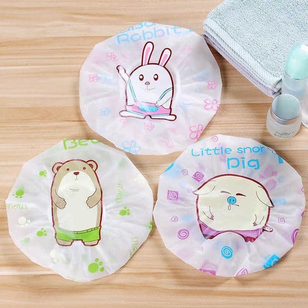 Nursing Cartoon Hat Pvc Bath Waterproof Make-up Cap Kitchen Anti-oil Smoke Hat C260601