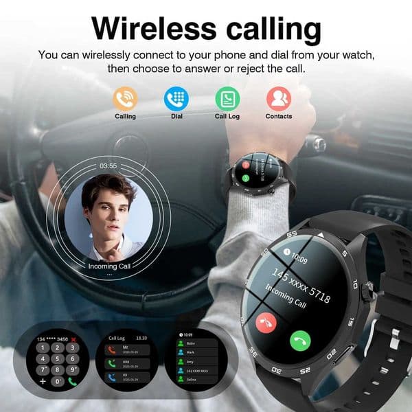 New Fl-Touch High-Definition Sports Smartwatch Features Answering Calls Motion TrackingAnd Music ControlFor AndroidIphoneJ260601