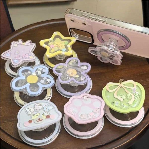 Shaker Cute Kawaii For Magnetic Phone Grip Stand Cartoon Star Flower Paw Foldable Universal Phone Holder For iPhone 17J260601