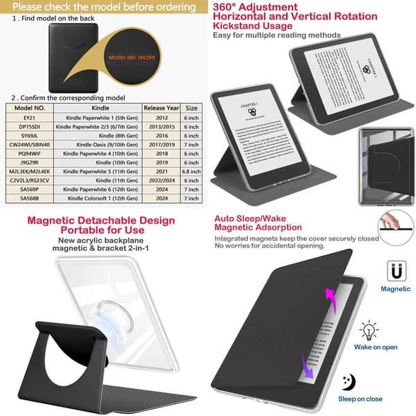 Acrylic Magnetic Bracket Case for Kindle Paperwhite Colorsoft 2024 2022 2021 10th 11th 12th Generation 6 68 7 Inch Cover Pouch X260529