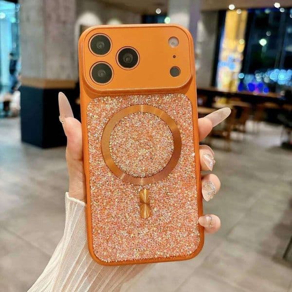 Luxury Glitter Rhinestones Magnetic Case For iPhone Air 17 16 15 14 13 Pro Max Anti-scratch Camera Large Window Protection Cover