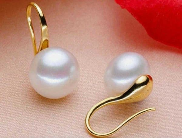 Earrings Jewelry Pearl Earrings Gold Natural 7-8mm-11-12mm White Akoya Hook Freshwater Pearl Z260602