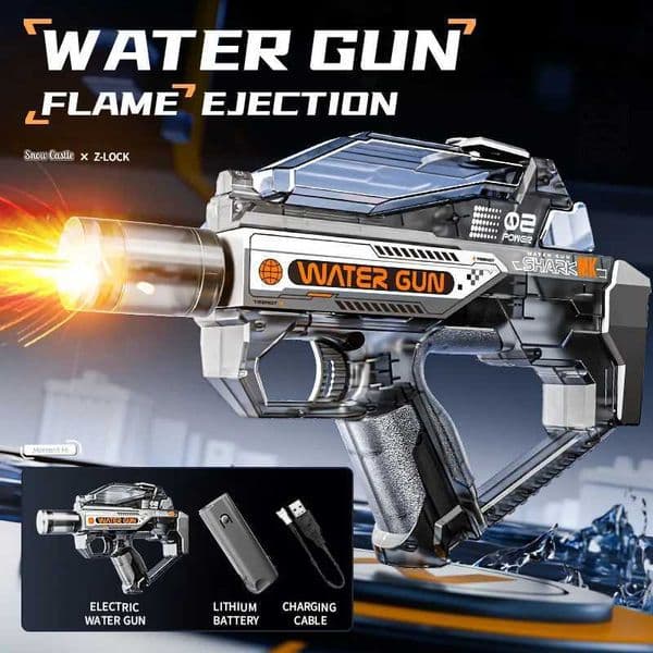 Electric Water Gun Toy Kids Water Squirt Gun with Lights and Sound Automatic Continuous Firing Watergun Beach Pool Outdoor Toy T260602