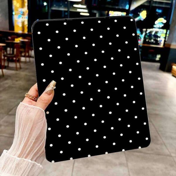 Classic black polka dots case for iPad pro 10/11-Inch 2020/6th/7th /8th /Air 3rd/Air 4th/9th gen/Air 5th Gen 2022/Air 11 W260602