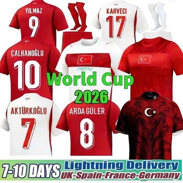 Turkey Jersey 2026 World Cup Turkey Football Jersey ARDA GULER DEMIRAL Kokcu 26 27 Calhanoglu YILDIZ Turkiye National Team Football Shirts Men Kids Kits Uniforms