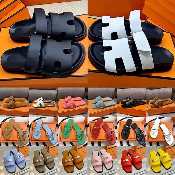 Designer Shoes Women's Luxury Genuine Leather Slide Sandals Classic Open Toe Flat Slippers Soft Sole For Daily Outdoor Casual Walking Travel Use Size 35-42