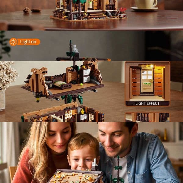 Forest wooden 1969PCS house Building Blocks Toys Model Log cabin Assemble Puzzle Bricks Toy Sets For Kid Desktop Ornament Gifts L260602