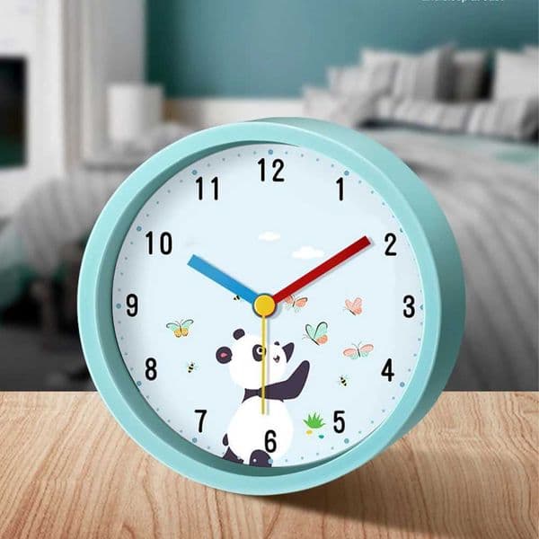 Cute Cartoon Alarm Clock Panda Silent Quartz Loudspeaker Mute Table Desk Clock for Kids Bedroom Nursery Study Room DecorT260601