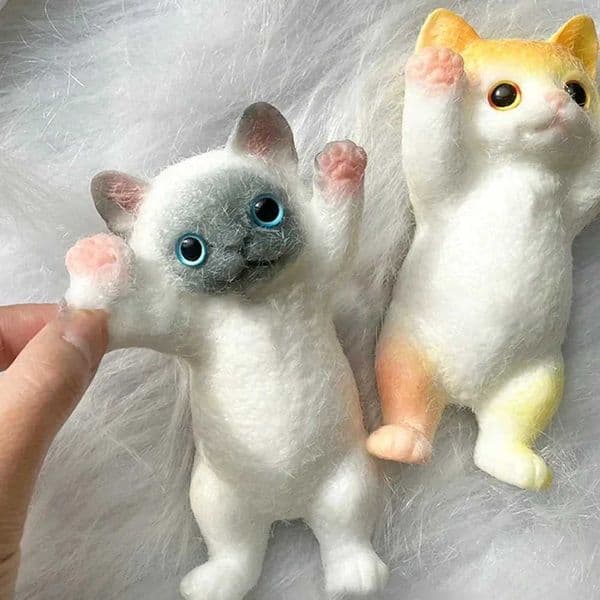 13CM Cute Taba Squishy Cat Fluffy Sticky Realistic Cat Stress Relieving Toy Simulation Cats Doll Squeeze Gift for Kids Adults T260602