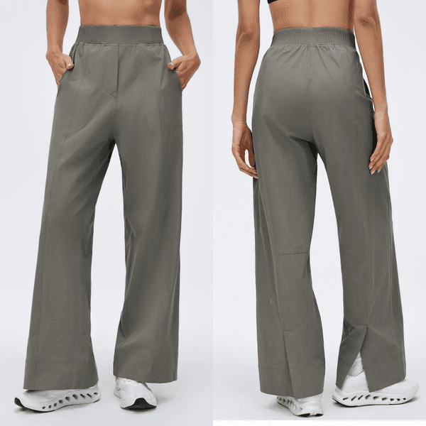 UU-L5702 High-waist Straight Sports Pants Women's Trousers with Split Legs Fitness Wide-leg Pants Joker Outdoor Running Leisure Yoga Pants