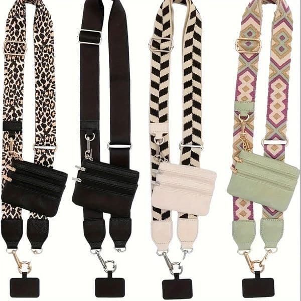 Selling Phone Lanyard With Zipper Pocket and Storage Bag Adjustable Wide Nylon Straps Can Replace Handbags Wallets 260602