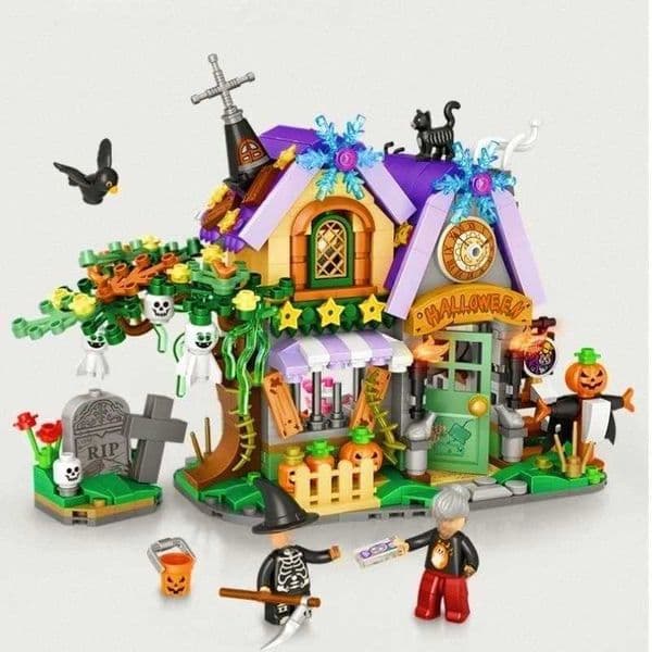 Halloween house building blocks mini granule building blocks toys for holiday gift L260601