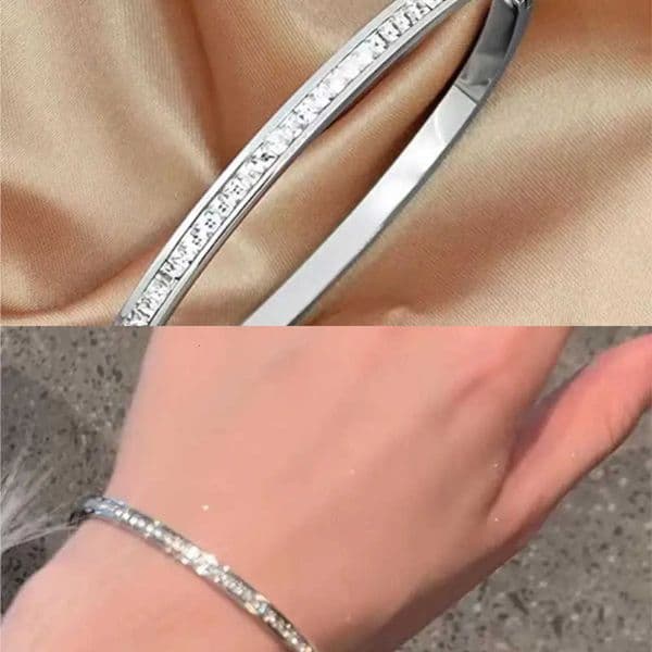 Xpro Ins Style Stainless Steel Jewelry Inlaid Cubic Zircon Bangles for Women Waterproof Trendy Christmas Gift L260601